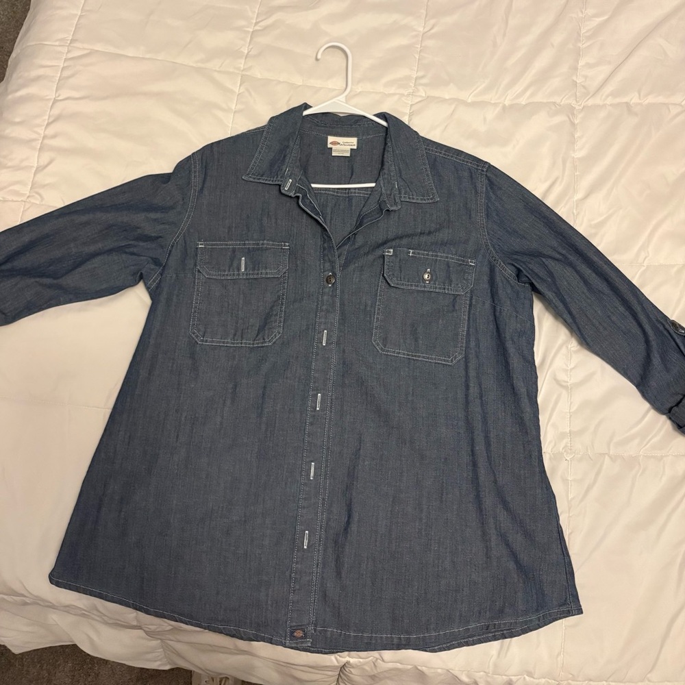Dickies Dark Blue Jean Top - quarter sleeve
